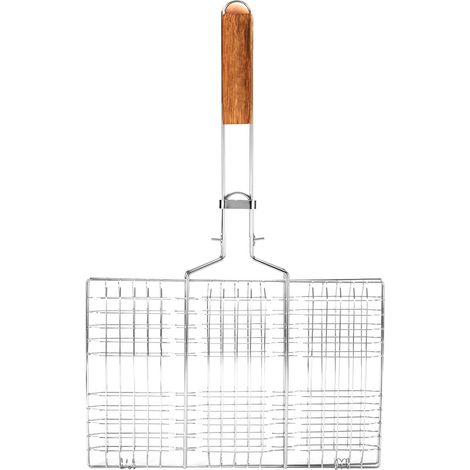 Grille de cuisson en filet métallique pour barbecue, pince à poisson grillé, outil de camping en extérieur