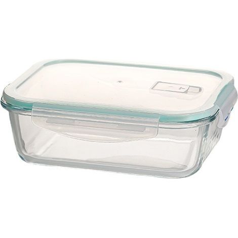 Boîte de Rangement Petite Cuisine Boîte de Rangement - Rectangulaire - Organisateur de Réfrigérateur Bol en Verre avec Couvercle - 0.37 L (1/5)