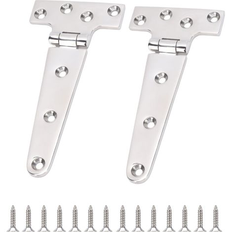 2pcs T-type hinge, thickened stainless steel hinge for house door accessories 151x75x4.5mm (1/5)