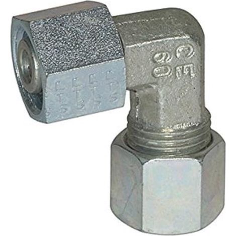 Raccord à angle réglable - Cône d'étanchéité - Rotation à 360° - Écrou M30 x 2,0 i - Diamètre extérieur du tube : 22 mm - PN max. 160 bar - En acier