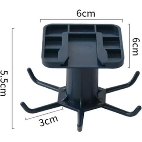 LAN Rotatif à 360° Porte Ustensiles Cuisine Lot de 2,Support Ustensiles Cuisine avec 6 crochets,sans perçage Rangement Organiseur Rack,pour cuisine/Bains/garde-robe (Noir)