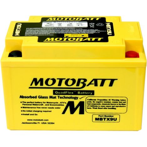 Batteria MotoBatt MBTX9U YTX9 12V 10,5Ah AGM Precaricata Sigillata 151x87x105mm Senza Manutenzione (1/2)