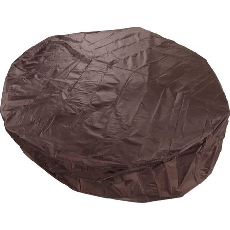 Couverture de Bain à remous, Housse de Protection de Jardin pour Bains à remous, Couverture de Baignoire Spa, Couverture de Spa extérieure Ronde Pliable (Brun) (1/5)