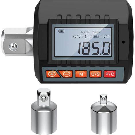 Adaptateur de couple numérique 1/2", clé dynamométrique numérique 12-200 Nm, haute précision Cw 2% Ck 2,5% avec adaptateur 1/4" 3/8" pour voitures, motos, vélos (1/5)