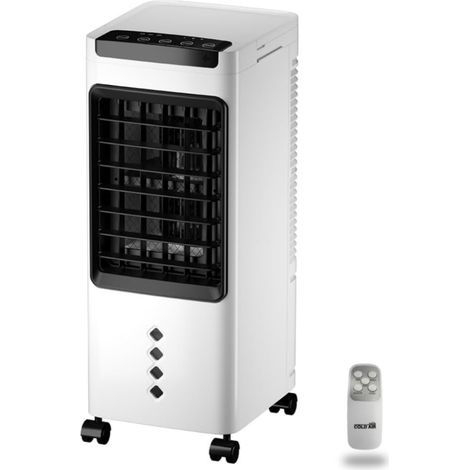 Venteo – Refroidisseur d'air portable 3 en 1 – Climatiseur évaporatif silencieux 60W – Humidificateur avec télécommande – 3 vitesses – Minuterie 7h – Réservoir 5L