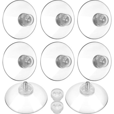 Lot de 8 ventouses transparentes en PVC à forte aspiration
