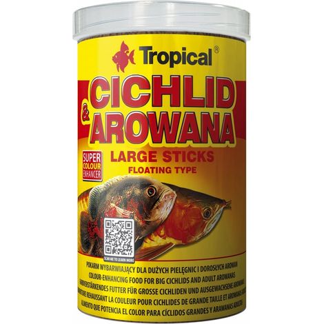 Palitos grandes para cíclidos tropicales y arowanas 250 ml/75 g
