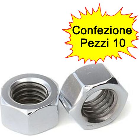 Dadi esagonali medi acciaio inox aisi 304 10 pezzi diametro mm 8