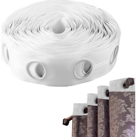 Bande Ourlet Rideau 10m, 60 Trous, 42mm, Protection UV, Rideau, Couture, Maison, Fenêtre, Rideau (1/5)