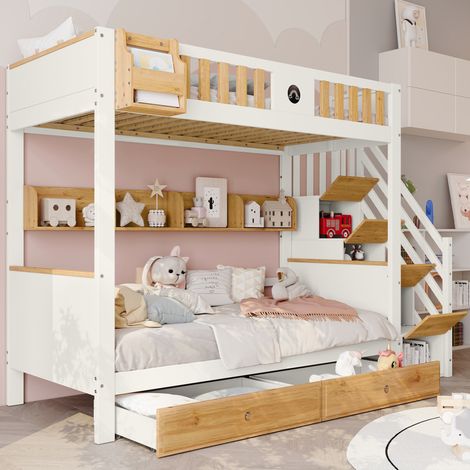 Cama litera con almacenaje madera 90x200 DESVIAE (1/5)