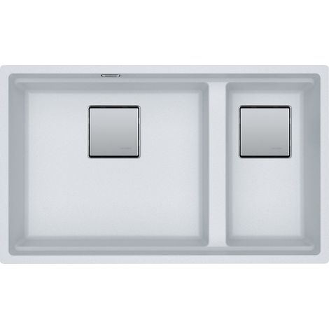 Evier Franke Kubus 2.0 Pro Fragranite KNG120 - Blanc Artic (Moucheté) - Vidage : Manuel