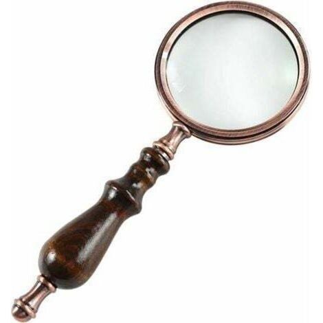 Loupe 10 x en cuivre antique avec poignée en bois et verre véritable, meilleure loupe de lecture pour personnes âgées, dégénérescence maculaire