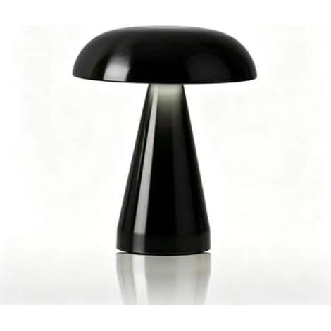 Lampe champignon LED rechargeable – 3 couleurs – Métal noir – Chambre/Salon – Intensité variable (1/5)