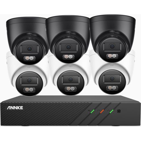 ANNKE 5MP Kit de Cámara Seguridad 6 Cámara Color Visión Nocturna Detección Movimiento,4TB HDD (1/5)