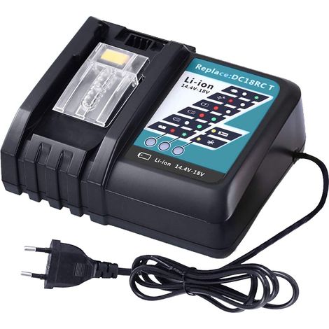 Chargeur de batterie rapide 7A Compatible avec Makita DC18RCT DC18RC pour batteries 14.4V-18V BL1850B BL1830 BL1840 BL1860 (1/5)