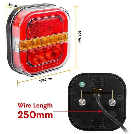 Feux arrière de camion à LED - Feu stop de type hamburger 12-24V()