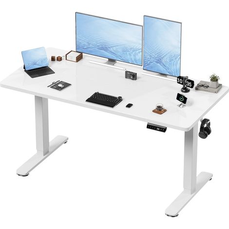 Devoko – Bureau assis debout électrique réglable en hauteur 72-116 cm – Plateau épais 15 mm – 3 fonctions mémoire – Charge USB – Anti-collision (1/5)