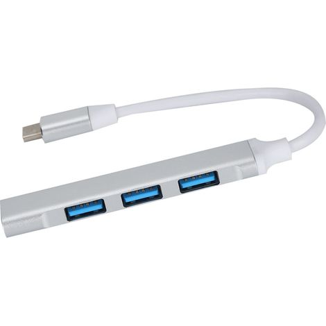Adaptateur USB C 4 en 1 Portable, Hub Multiport USB 3.0 pour Ordinateur Portable et Smartphone Type C