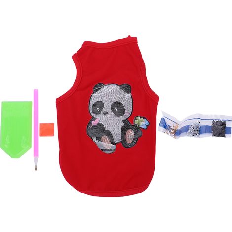 Dog Shirts Printed Rhinestone Painting Pet T-Shirt Soft Breathable Sweatshirt for Dogs and Cats(Red M) (1/5)