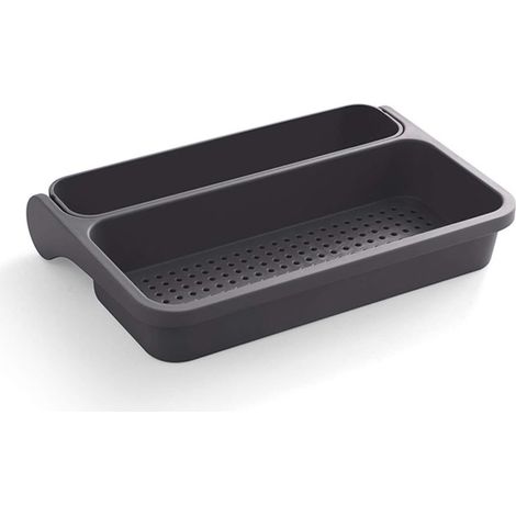 Panier égouttoir/étagère pliable pour fruits et légumes, sans perçage, temps de cuisson (couleur : gris) (1/5)