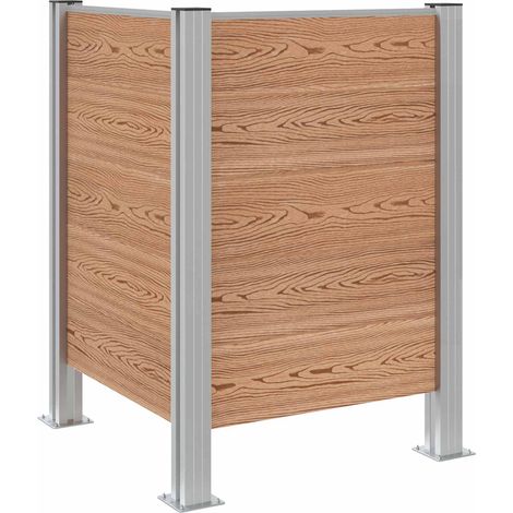 vidaXL  Garbage Bin Fence  Brown 85 x 85 x 115 cm Aluminium and WPC