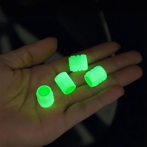 (Exclusivité Asie du Sud-Est) Bouchon de valve lumineux pour pneu de voiture, vélo, véhicule électrique et moto, universel (vendu à l'unité) Vert (1/5)