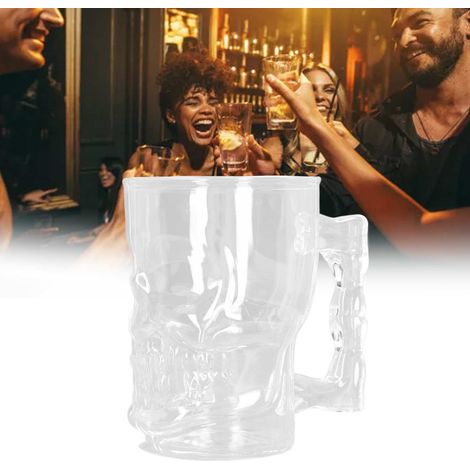 Verre à vin créatif de grande taille (500 ml) en forme de crâne, idéal pour les karaokés et les bars, ou verre à whisky. (1/5)