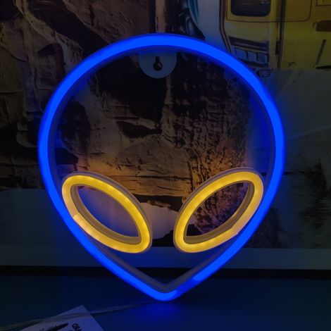 Neon Sign - LED Acrylique 22 x 19,5 cm - Alimentation USB ou Piles AA - Pour Chambre Enfant Salon Fête - 1 Pièce (1/5)