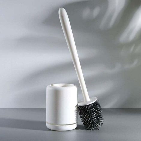 Scopa per WC in silicone - Pulizia profonda - Manico antiscivolo - Setole morbide