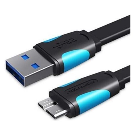 Cable USB 3.0 Vention VAS-A12-B025/ MicroUSB Macho - USB Macho/ 25cm/ Azul y Negro