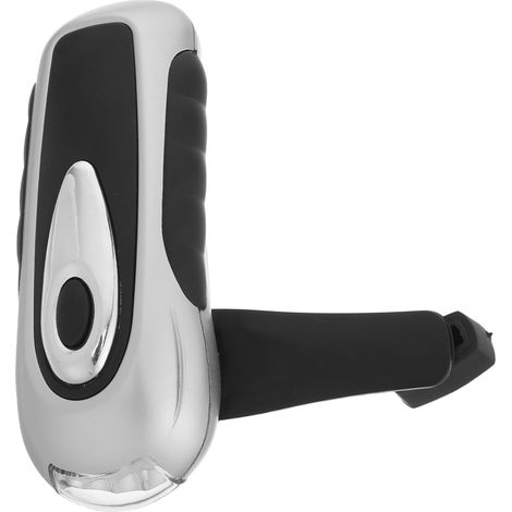 Lampe Torche à Manivelle LED Rechargeable Argentée, Lampe Torche de Poche Étanche Éclairage D'urgence et Économie D'énergie pour Camping et Coupures de Courant (1/5)