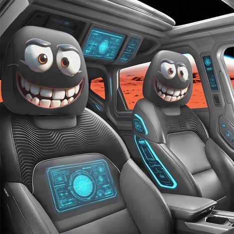 Couvertures d'appui-tête d'halloween - Protecteur d'automobile de 10 Pouces pour Les Voitures, décoration intérieure Respirante avec Fonction d'ajustement, Couvercle de Repos Automatique pour Les (1/5)