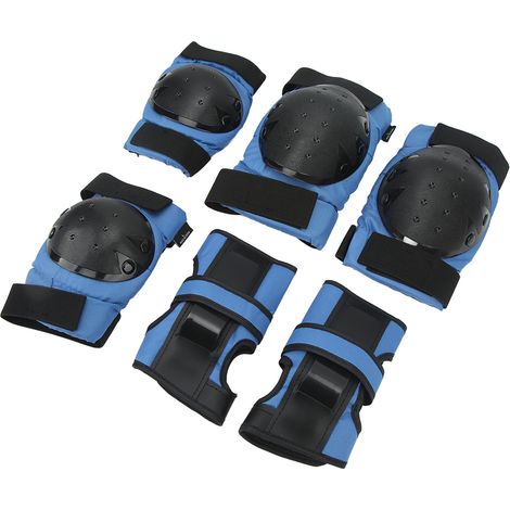 6-teiliges Schutzset für Knie, Ellbogen und Handflächen aus Oxford-Gewebe und PP-Schwamm, ideal zum Skaten und Radfahren (blau). (1/5)