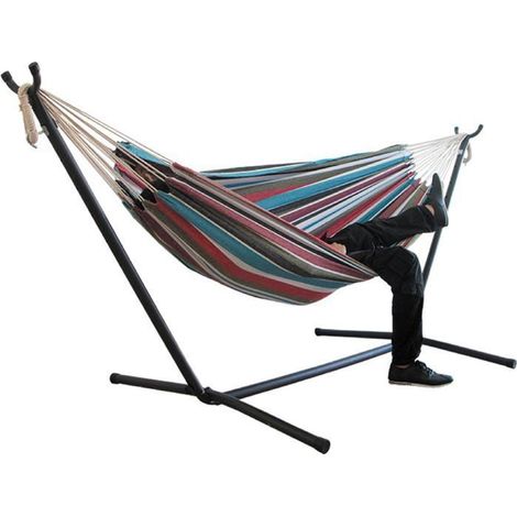 Hamac portable multifonctionnel, hamac en toile d'extérieur, adapté au jardin,Sans support (1/5)