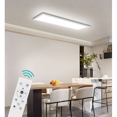 Oraymin Dalle LED 58x20cm avec Télécommande - Panneau LED Plafonnier 24W 3100LM - CCT Variable 3000K-6500K Dimmable - Fonction Mémoire - Luminaire Ultra Plat pour Cuisine, Bureau et Salon (1/5)