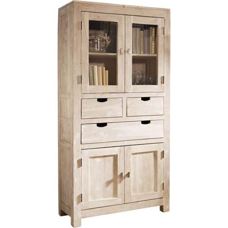 NATURE WHITE 61 Credenza in legno di acacia - oliato 90x40x180