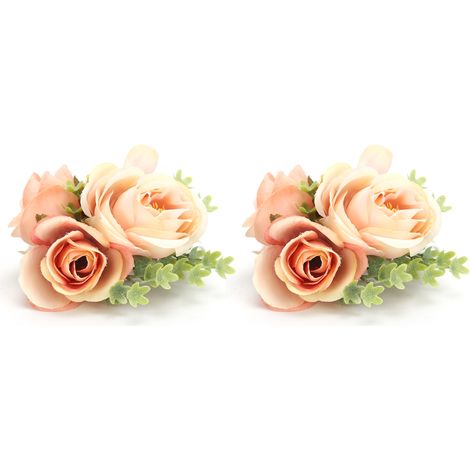 künstliche Blumen für Handgelenk, Hochzeit, Geburtstag, Cocktailparty – Orange (1/5)