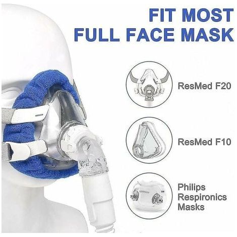 Lot de 4 doublures de masque CPAP souples Confort en coton Réduit les irritations cutanées Compatible avec masques CPAP (1/4)