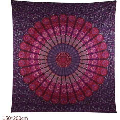 Tapestry Mur - Motif Mandala Indien - 150 x 205 cm - Décoration Murale pour Chambre Enfant Salon Chambre à Coucher - 1 Pièce (1/5)