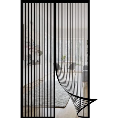 Mosquito Net Door, 120 x 210 cm, Anti-Insect, Durable, Tear-Resistant, for Kitchen, Bedroom, Air-Conditioned Room, Black