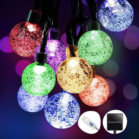 30 LED multicolores, guirlande solaire 10 mètres, étanche, pour jardin et terrasse (1/4)