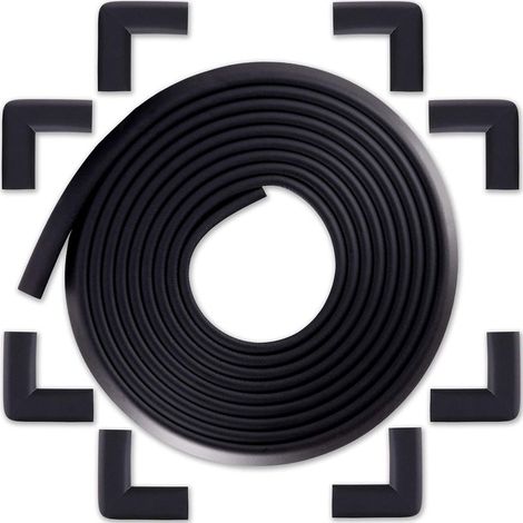 Protection des Bords et Coins de Meubles - Kit de Sécurité avec 8 Angles et Rebord de 5m en Mousse pour Table et Plus -Noir (1/5)