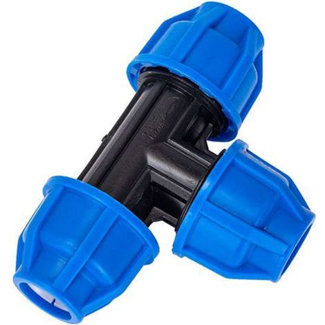 32 mm x 32 mm PE-Kunststoff-Schnellkupplungs-T-Stücke, geeignet für PPR-, PE-, PVC- und andere Schläuche, Gartenbewässerungszubehör (1/4)