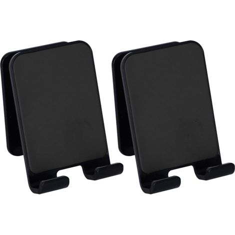 Support Mural Support de Chargement Ajustable en Abs Noir 2pcs pour Téléphone Portable Bords Lisses sans Perçage pour Chambre et Salon (1/5)