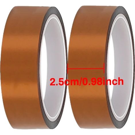 Nastro riscaldante, senza residui, resistente alle alte temperature, 25 mm x 33 m x 2 pezzi (1/2)