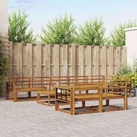 Outdoor-Sofagarnitur 9 pcs Natur Massivholz Akazie