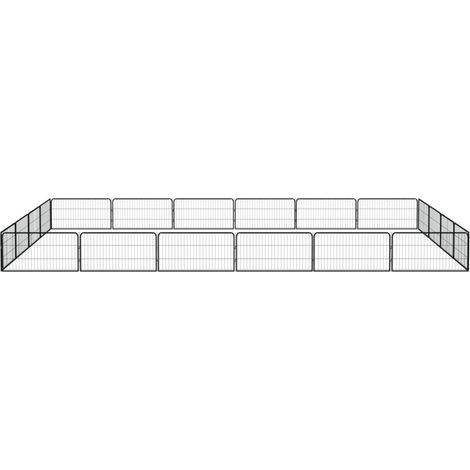 Maison Exclusive - Box Cani 20 Pannelli Nero 100x50 cm Acciaio Verniciato Polvere