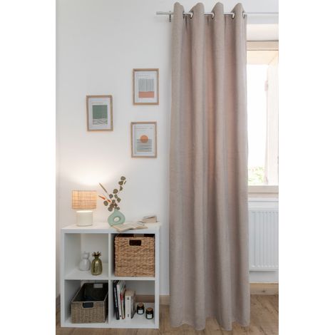 Rideau occultant phonique et thermique chenille doublé polaire 140 x 240 cm "Osiris" Le fil d'Ariane - Osiris Taupe - (1/3)