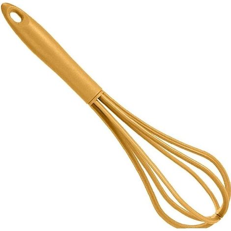 Fouet à œufs antidérapant en silicone pour whisky, ustensiles de cuisine en plastique pour loisirs créatifs, fromage, œuf, ballon, whisky (érable jaune) (1/5)