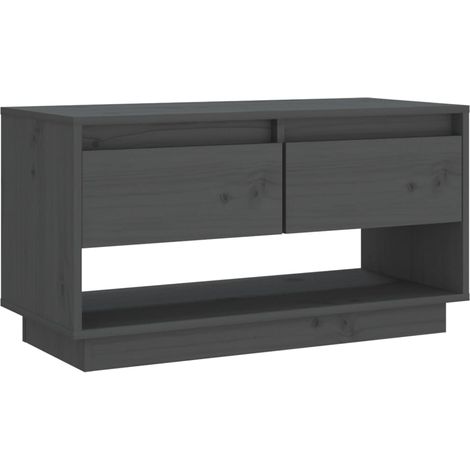 Maison Exclusive - TV-Schrank Grau 74x34x40 cm Massivholz Kiefer
